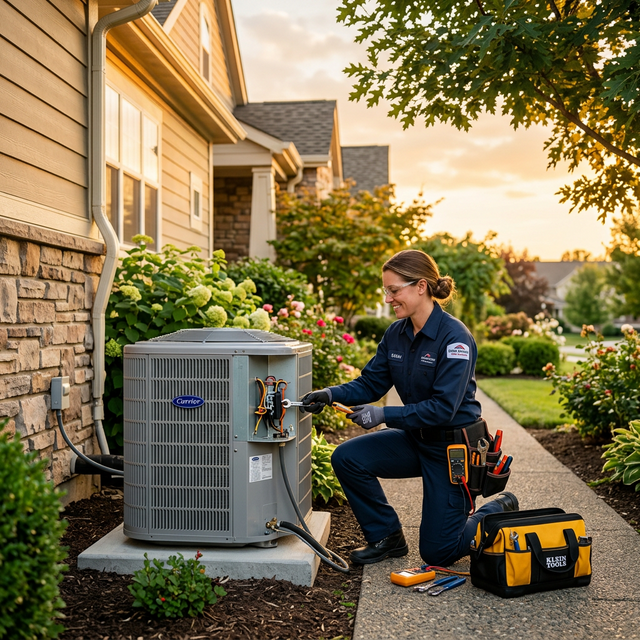 ICS HVAC technician at work